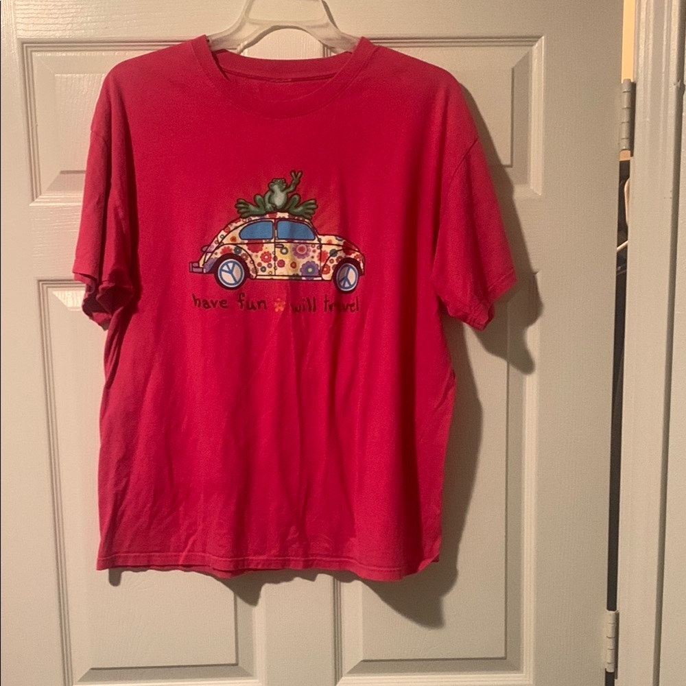 Vibrant Red Short Sleeve Graphic Tee